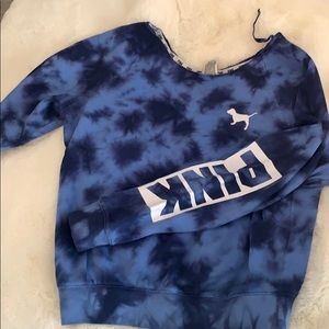 pink tie-dye pullover crew neck //VICTORIAS SECRET